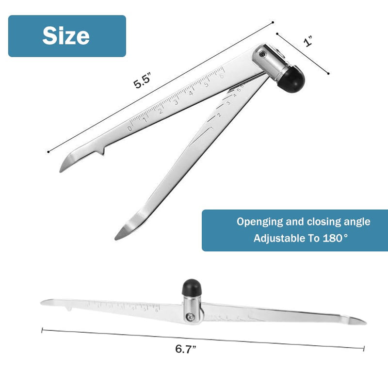 Percussion Reflex Hammer with Graduated Scale, Stainless Steel Diagnostic Tool for Neurological Examination Tendon, Muscle Tendon Knee Ankle Cutaneous Reflex Test, 5.5"L