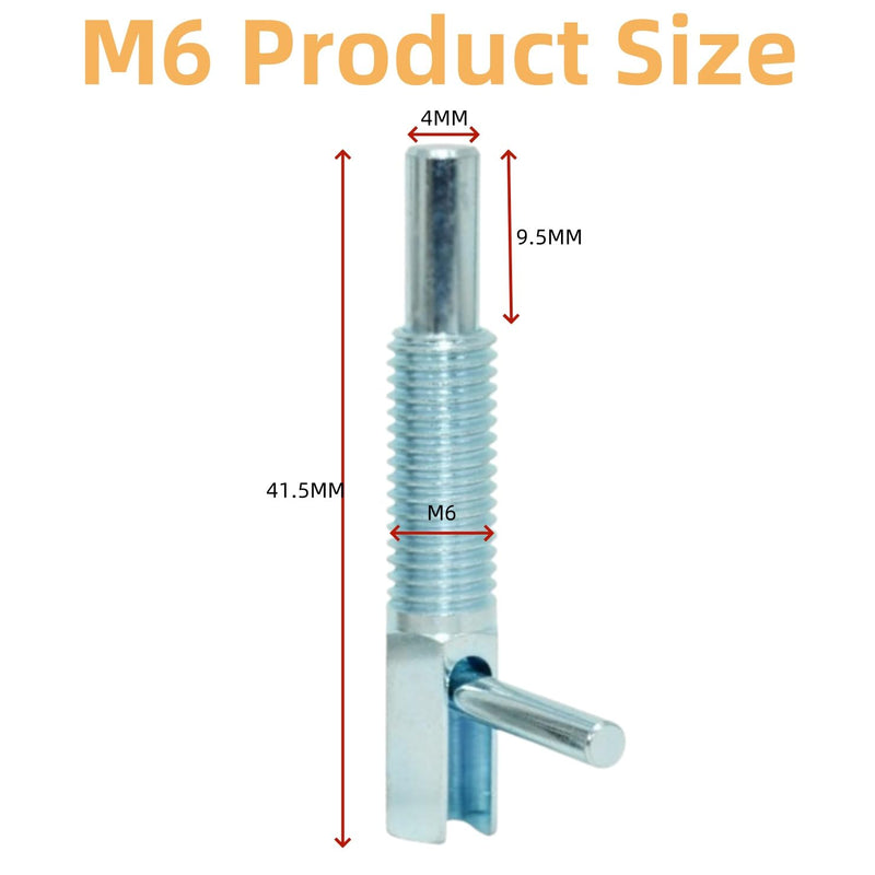 MerciL 2pcs Retractable Indexing Plunger Pin, M6 Stainless Steel Spring Pin Spring Loaded Latch Spring Plunger Safety Pin Spring Latch Telescopic Locking Pin Spring Lock with L Handle