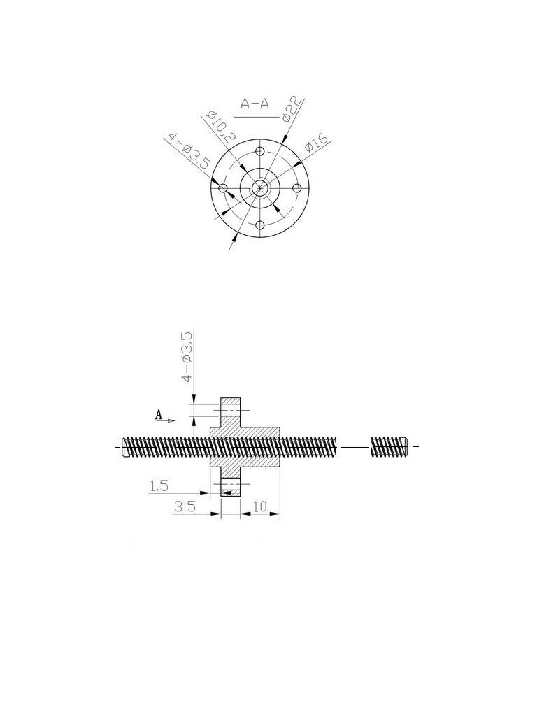 650mm T8 Tr8x8 Lead Screw and Brass Nut (Acme Thread, 2mm Pitch, 4 Starts, 8mm Lead) for 3D Printer Z Axis 650mm Lead screw with nut