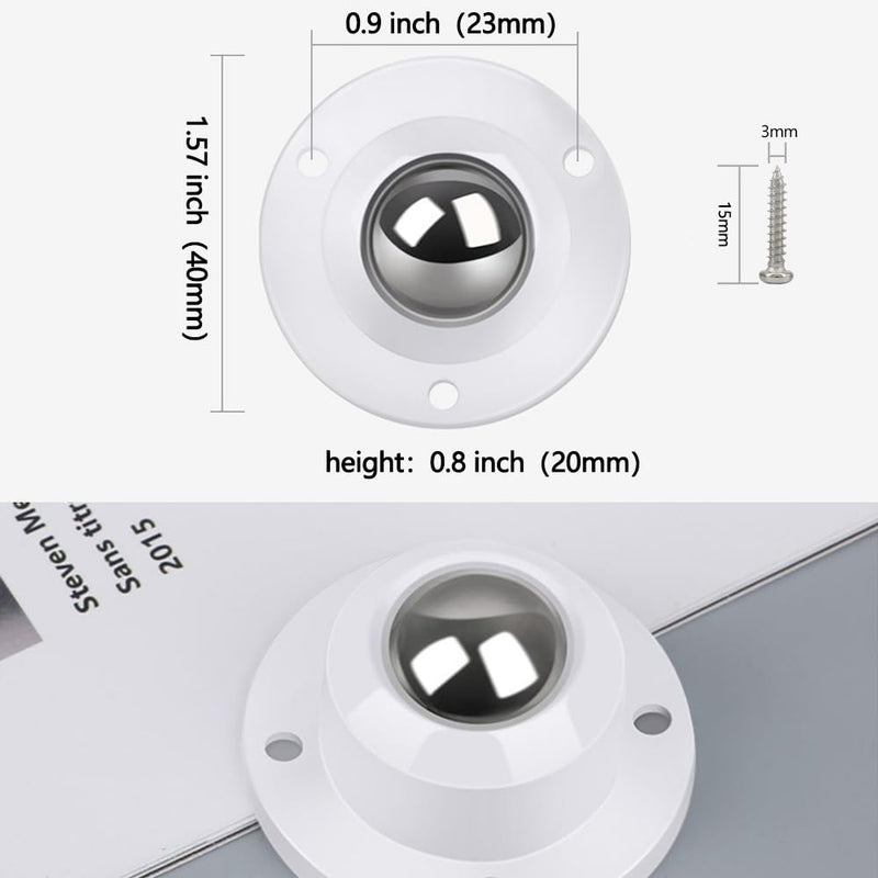 Self Adhesive Caster Wheels for Furniture,Storage Box,Trash Can,PC Stainless Steel Universal Pulley 360 Degree Rotating Adhesive Caster Wheels 0.8 Inch Low Profile Swivel Wheels Black 4 Pack Black【0.8 inch】 4.0