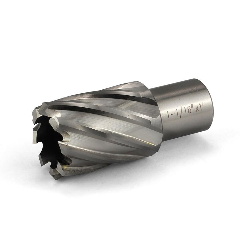 Annular Cutter JESTUOUS 1-1/16 Inch Cutting Diameter 3/4 Weldon Shank 1 Cutting Depth with Pilot Pin Slugger Bits HSS Kit for Magnetic Drill Press,1 Piece