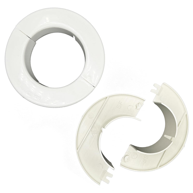 OD 4''X ID 2''X H 0.8'' Floor And Ceiling Plate Cover Split Flange,Wall Hole Decorative Cover For 55mm Diameter Pipe(White,2pcs) Small