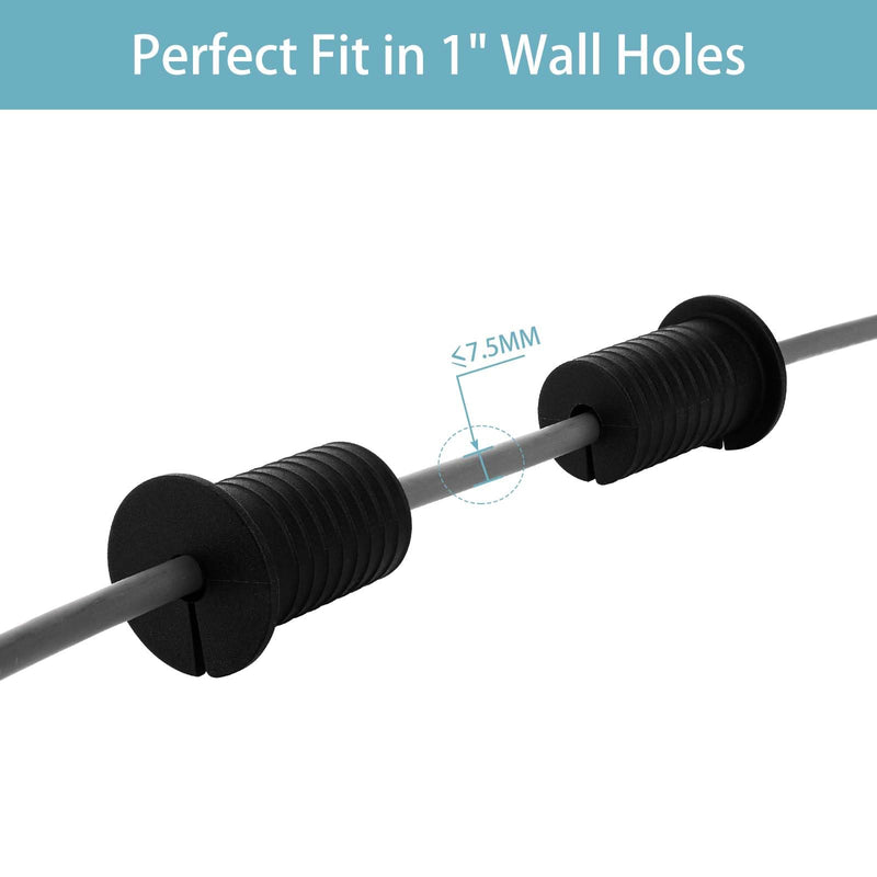 2 Pcs Starlink Cable Routing Kit for 1 Inch Wall Hole, Starlink Wall Grommet, Perforated Silicone Grommet, Cable Punch Grommet, Wall Grommet for Starlink Ethernet Cable (Black) Cable Routing Grommet