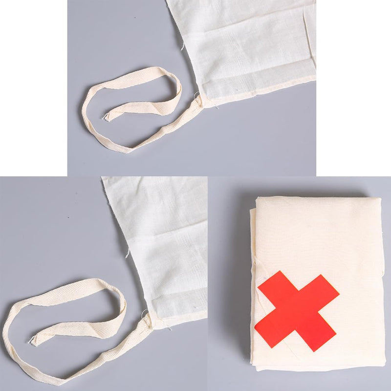 2 Pack Triangular Bandages with Cross Printing First Aid Triangle Splint Sling Bandage Wrap Wound Protect Dressing Band for Sprain Broken Bones Support Emergency Medical Gauze Training