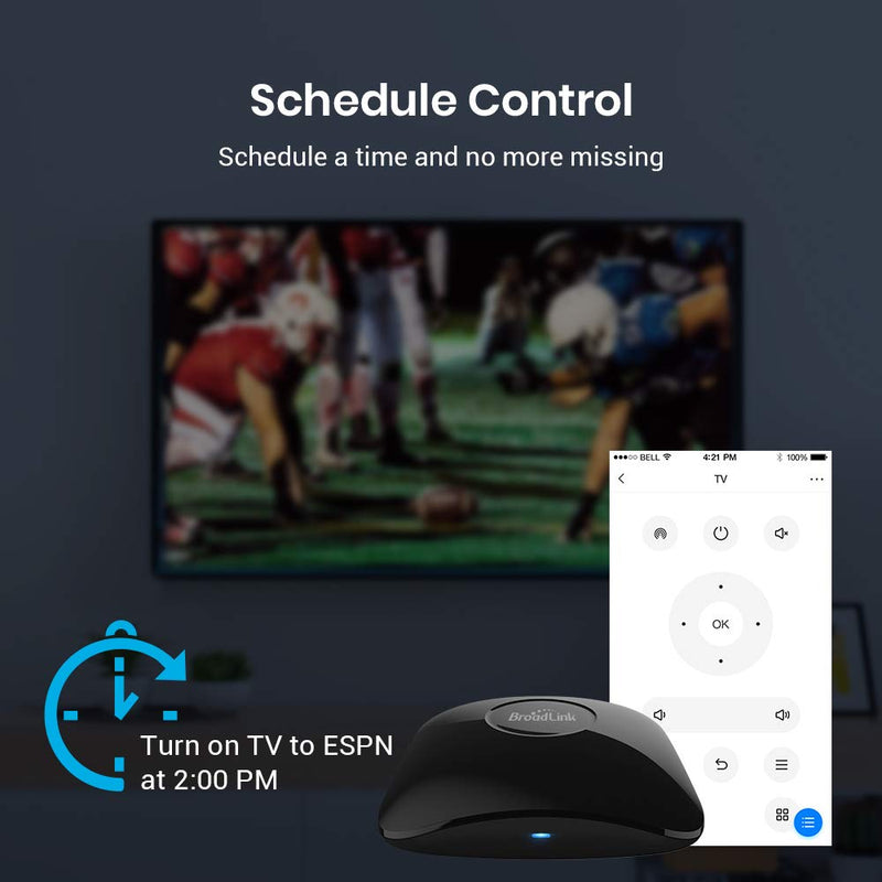 Broadlink RM4 pro Smart IR/RF Remote Control Hub with Sensor Cable(2.4GHz Wi-Fi Only)-WiFi IR/RF Blaster for Home Automation, TV, Curtain, Shades Remote, Works with Alexa, Google Assistant, IFTTT RM4 pro+Sensor Cable