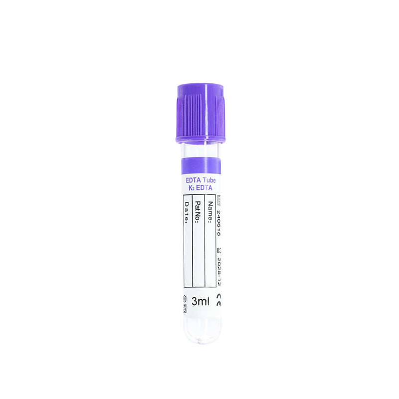 Vacutainer Blood Collection Tubes Lab Vacuum Blood Collecting Tube for Pet Animals Veterinary Lab Supplies 100 Pcs Wrap Packaging (K₂ EDTA Tube, 3ml) K₂ EDTA Tube