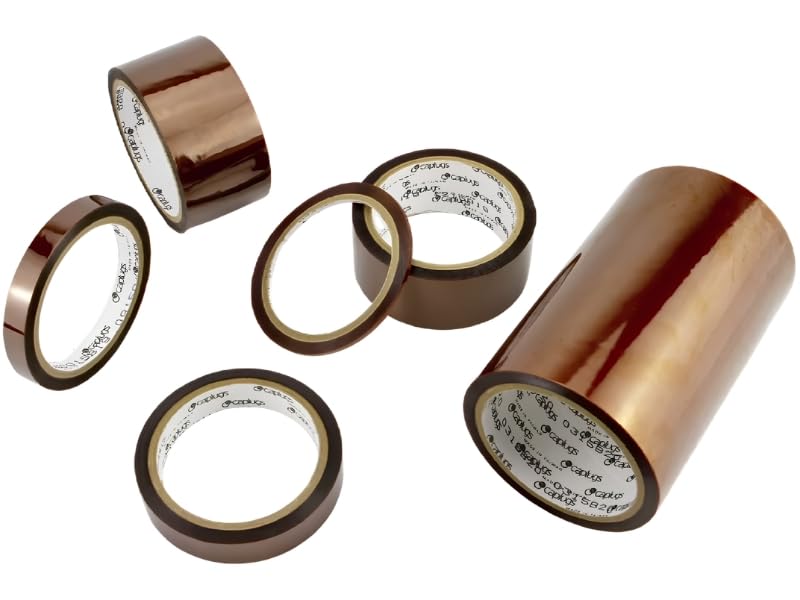 Caplugs 22-4000 – 22-SH Series – 1 Mil Thick Amber Polyimide Tape, 1 Roll, Width 4" x Length 36 Yds, High Temp Electronics Coating Up to 500° F (260° C), Solder Masks for Circuit Boards (SH-10358)