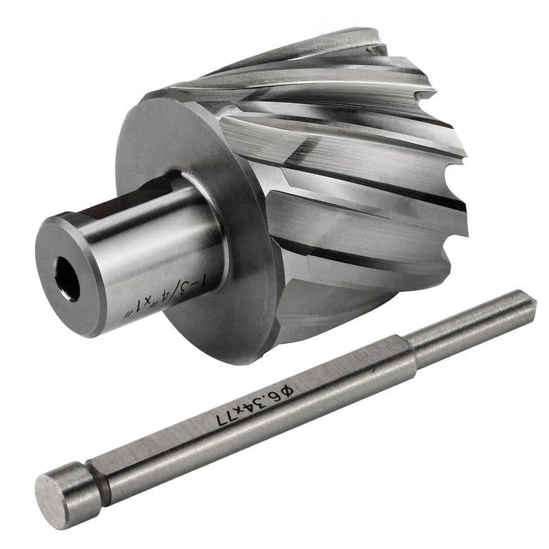 Annular Cutter JESTUOUS 1-3/4 Inch Cutting Diameter 3/4 Weldon Shank 1 Cutting Depth with Pilot Pin Slugger Bits HSS Kit for Magnetic Drill Press,1 Piece