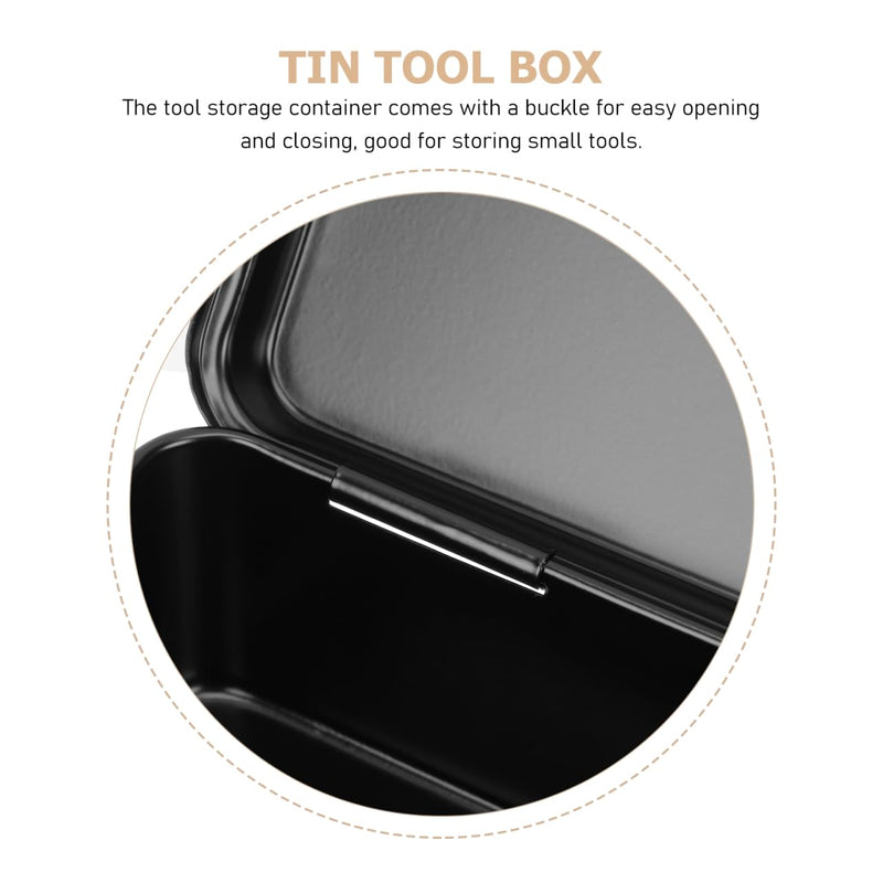 Tofficu Small Tool Box Metal Tool Box Organizer for Small Parts Portable Storage Case with Buckle 7.87 X 4.92 X 3.07 in for Home Garage Workshop