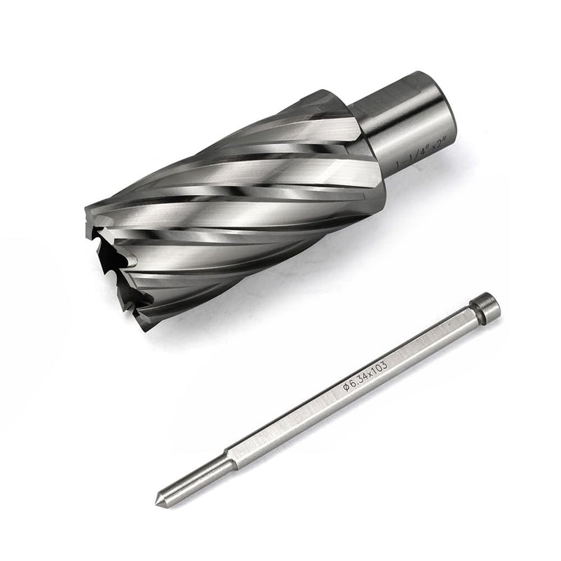 Annular Cutter 3/4 Inch Weldon Shank 1-1/4 Cutting Diameter 2 Cutting Depth Slugger Bits HSS Kit for Magnetic Drill Press