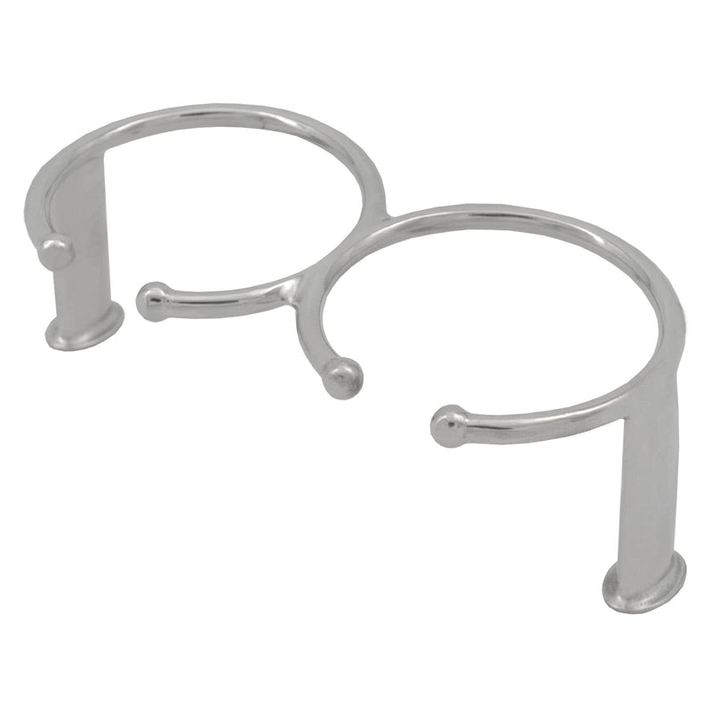 Stainless Steel Double Ring Drink Holder Open Design Cup Holder with Screws for Marine Yacht Truck RV