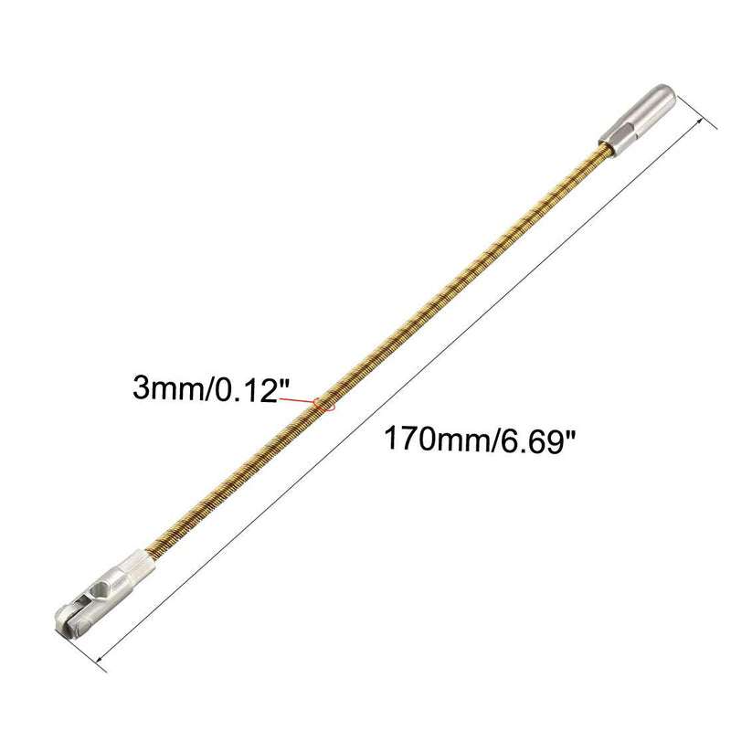 uxcell 2PCS 170mm/6.69inch Flexible Fish Tape Replacement Leader Wire Cable Puller with Roller for 3mm Fish Tape Wire Puller
