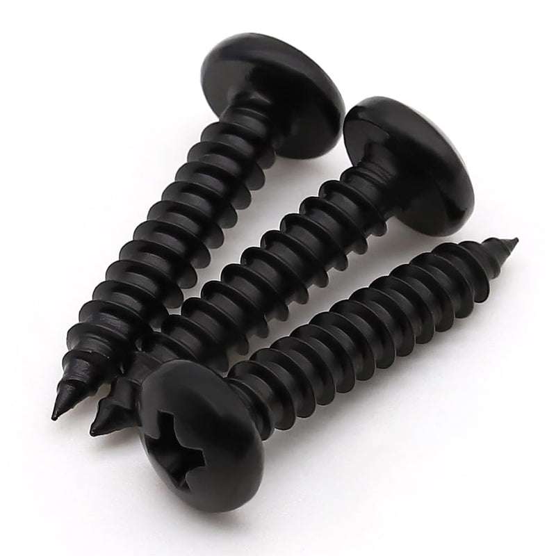 #10 x 3/4" (50 Pack) Stainless Steel Phillips Pan Head Wood Screws, Stainless Steel 304 (18-8), Pan Head Sheet Metal Screws Self Tapping Screws, Black Coated #10 x 3/4" 50