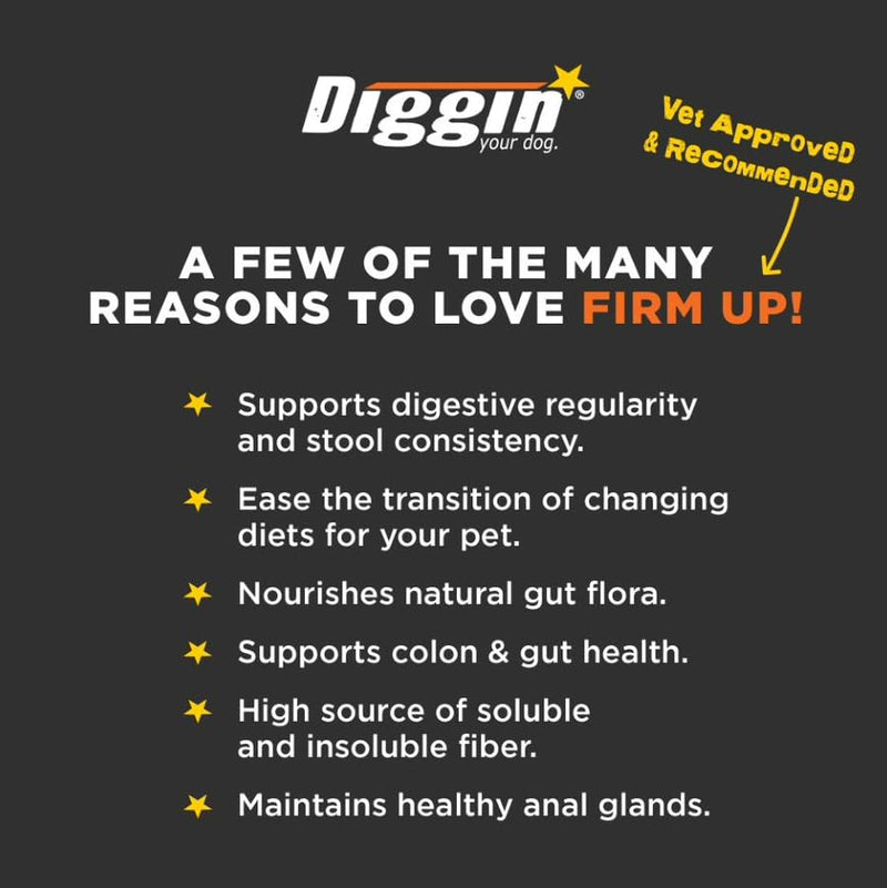 Diggin’ Your Dog Firm Up Pumpkin for Dogs & Cats, 100% Made in USA, Pumpkin Powder for Dogs, Digestive Support, Apple Pectin, Fiber, Healthy Stool, 4 oz 4 oz (Pack of 1) - PawsPlanet Australia