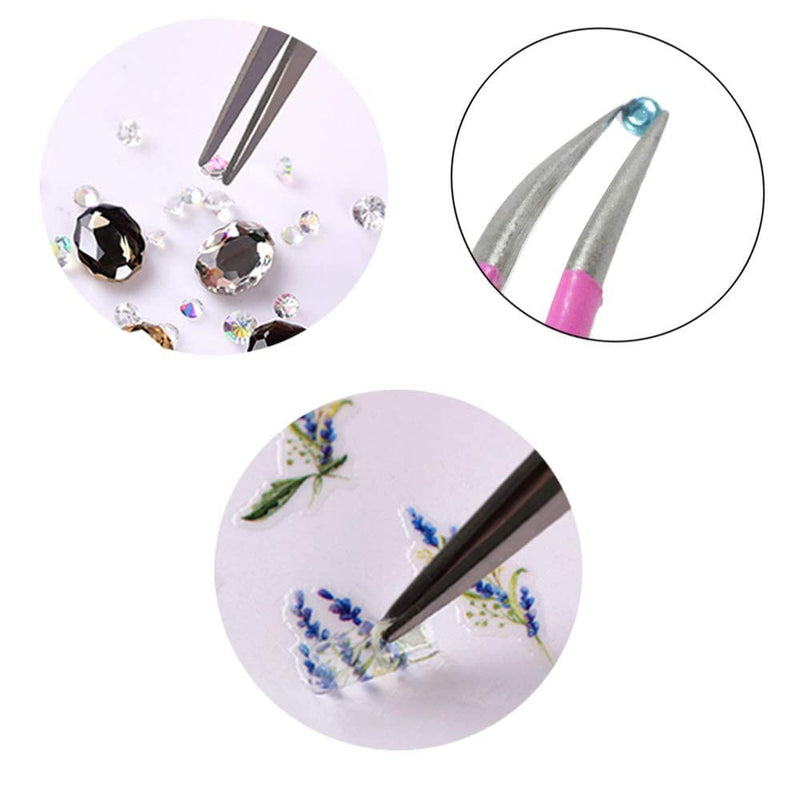4PCS Precision Tweezers Set, Diamond painting tools,Upgraded Anti-Static Stainless Steel Curved of Tweezers, for Diamond painting, Electronics, Laboratory Work, Jewelry-Making, Craft, Soldering, etc Purple