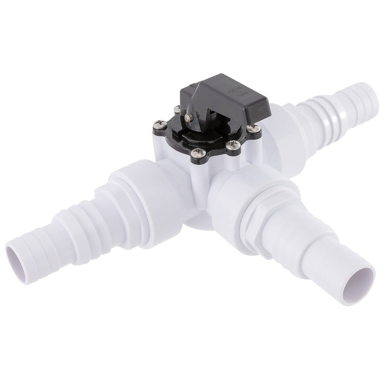 3 Way Diverter Water Valve Abplag1 1/2" Female Universal Combo Hose Adapter with Hose Clamps for Garden Pool Diverter to 1.25" or 1.5" Diameter Hose 3 Way Valve. White