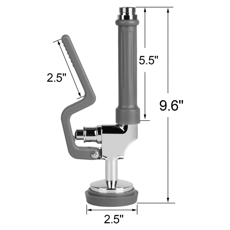 KWODE Pre-Rinse Spray Valve Replacement Head for Commercial Kitchen Faucet 1.42GPM Commercial Sink Sprayer High Pressure Dishwasher Sprayer Nozzle with Hand Grip Assembly (Grey)