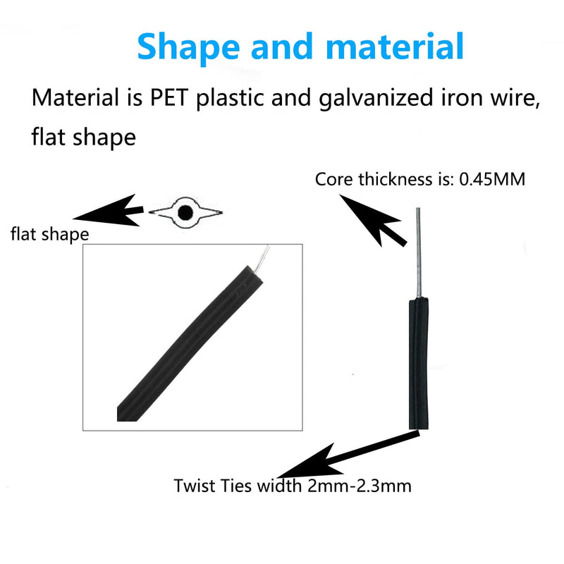 Plastic Black 6" Twist Ties, Reusable Cable Ties,Long Garbage Bag Twist Ties, Trash Bag Coated Ties, Twisty Ties for Organizing, Plant Hollding, Office, Christmas Tree (500 Pcs/6 inch) 6 Inch