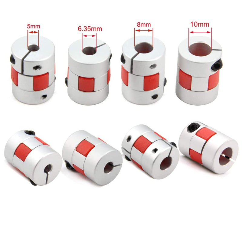 8mm to 8mm Bore Aluminium Plum Flexible Shaft Coupling Servo Stepper Motor Jaw D20xL25 Connector Flexible Shaft Couplers for 3D Printer/CNC Machine/DIY Encoder, 2pcs/Pack (8mmx8mm) 8mmx8mm