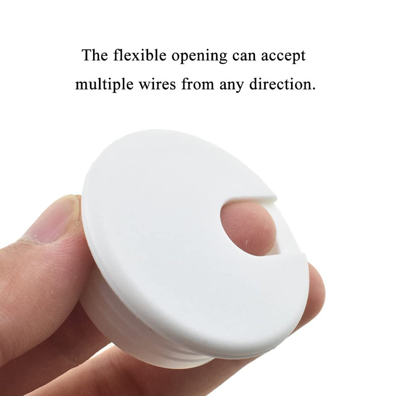 HAHIYO 2Pcs 1.5Inch/38mm White ABS Plastic U-Shaped Desk Grommet Wire Grommet Cable Management Cord Hole Cover Desk Wire Hole Insert Wire Organizer for Computer Office Home School Equipment Systems U-shaped-1.5in-White-2P