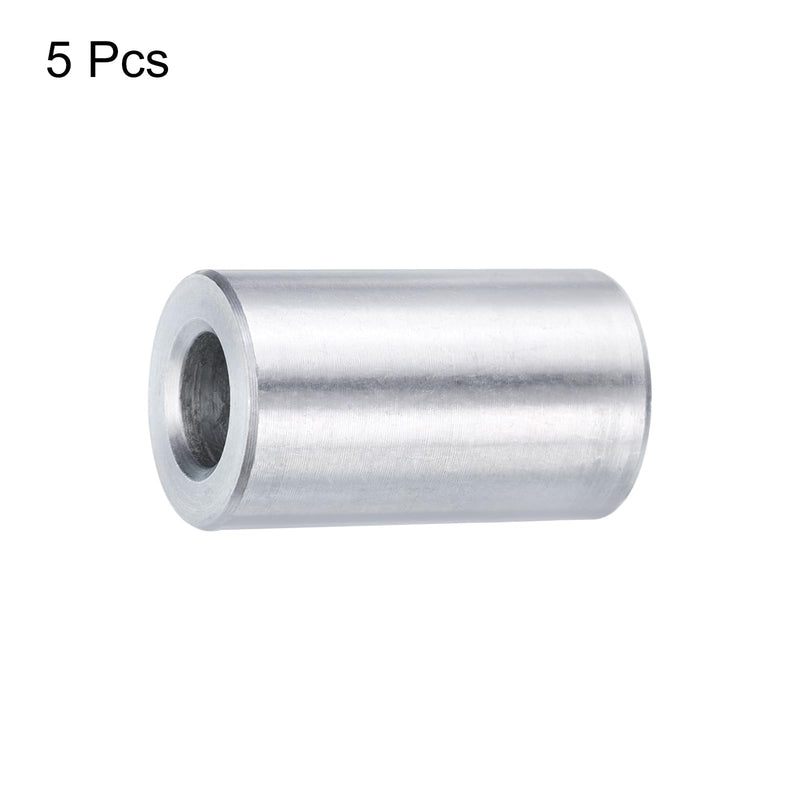 uxcell 5pcs Aluminum Spacer 1/4" Bore x 1/2" OD x 3/4" Length Screw Standoff Bushing Plain Finish Round Metal Spacer for 1/4 ID Screws Bolts and Rods 1/4" x 1/2" x 3/4" Silver Tone