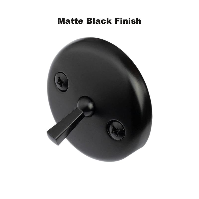 Matte Black Trip Lever Tub Trim Kit Set with Trip Lever Overflow Face Plate, No Putty Gasket,Trip Lever Bathtub Drain with Strainer, Overflow and Matching Screws, No Putty Installation by Artiwell Matt Black
