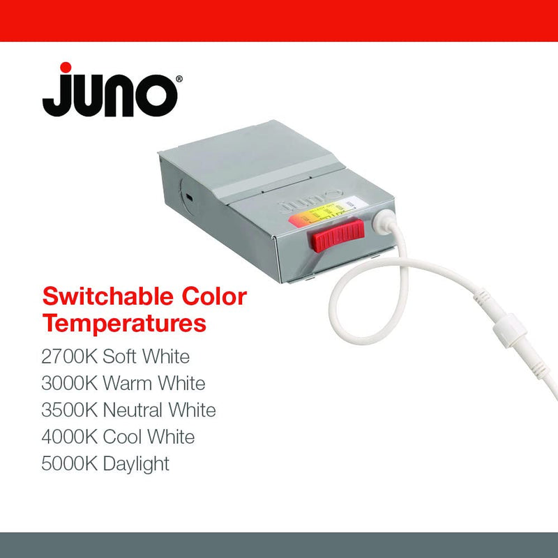 Juno WF4 SWW5 90CRI ORB M6 Round LED Wafer Downlight, 120 Volts, Switchable Color Temperature 2700K/3000K/3500K/4000K/5000K, Triac Dimming, 4-Inch Ultra Thin Trim, Oil Rubbed Bronze