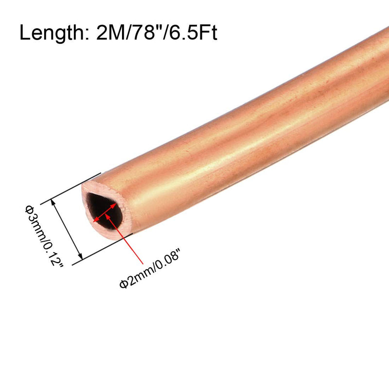 uxcell Refrigeration Tubing 1/8" OD x 5/64" ID x 6.5 Ft Length Soft Coil Copper Tubing 1/8 Inch