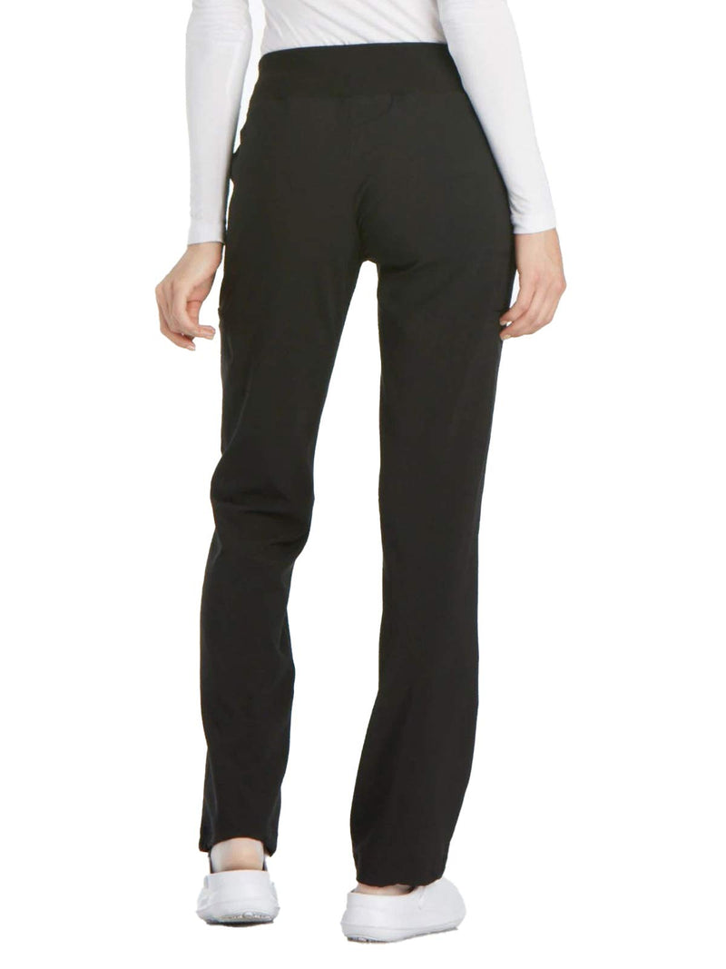 Cherokee Iflex Scrubs for Women, Yoga-Inspired Knit Waistband Scrub Pants CK002 Large Black