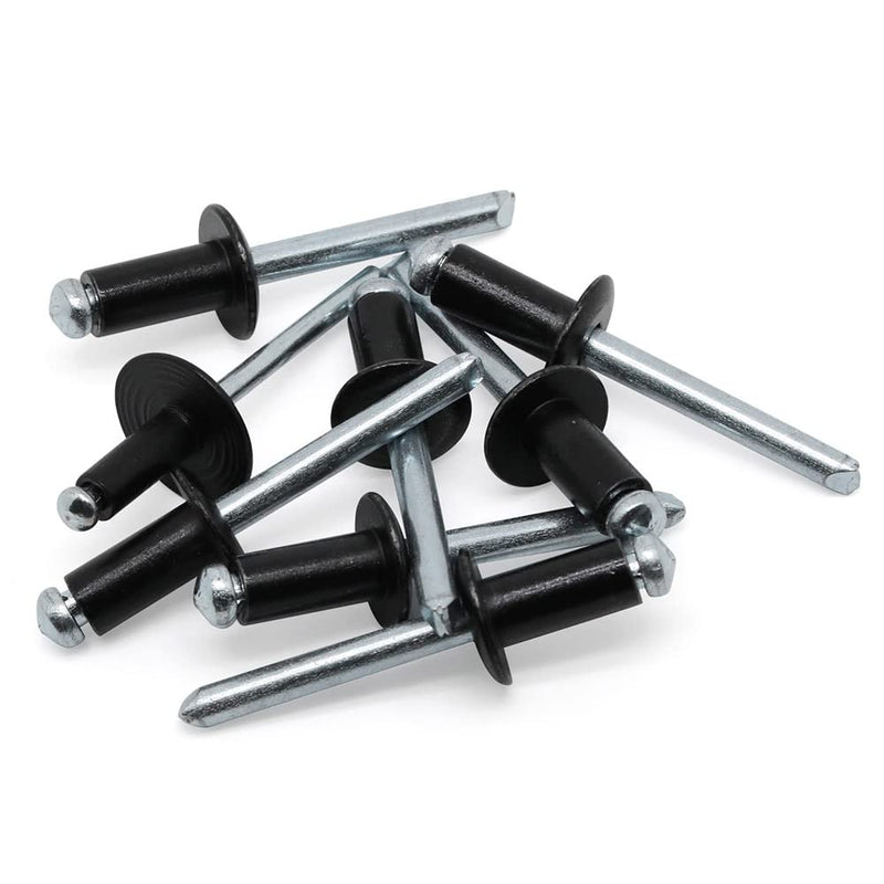 1/4" x 1" Aluminum Blind Rivets, Black, 6.5 x 25.4mm Pop Rivets, 100 PCS 1/4" x 1"