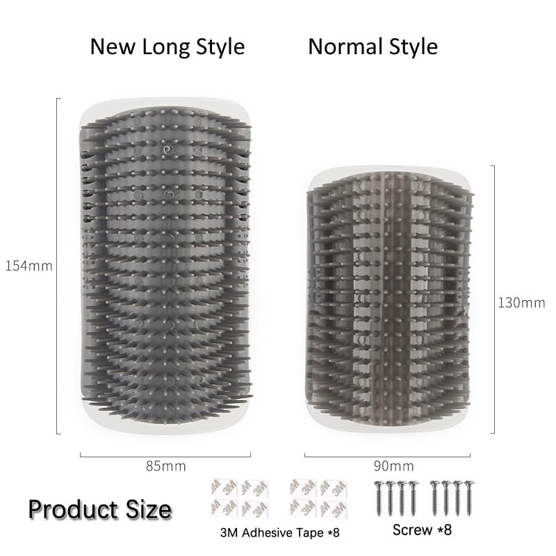 2 Pcs Upgraded Cat Self Groomer with Catnip, Corner Brush Massager for Indoor Cats, Wall Scratcher for Large & Thick-Haired Felines - PawsPlanet Australia