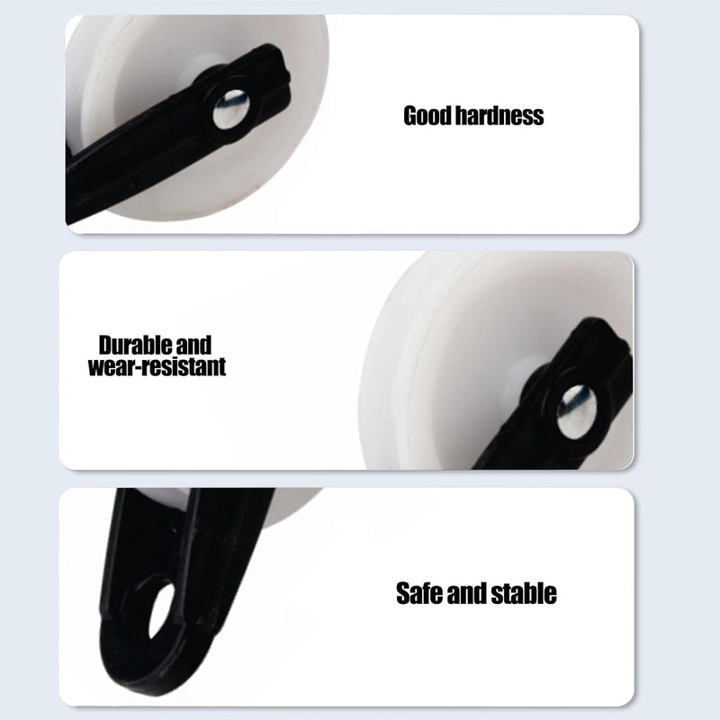 2Pcs Nylon Clothesline Pulley 2 inch Diameter Nylon Pulley Outdoor Puller Rope Wire Rope Pulley Clothes Line Pulley Kit Clotheslines Rope Pulley