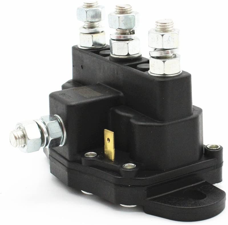 1 PC Black Reversing Solenoid Relay 2141211A11,214-1211A11-06FITS for Tarp and Winch Motors,Snow Plow & Spreader Motors, Windlasses,6 Terminal Continuous 12 Volt Winch Motor Contactor