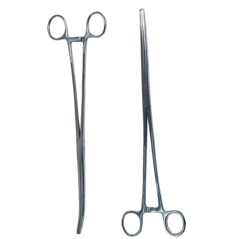 SURGICAL ONLINE Set of 2 Premium Quality 10" Rochester Pean Hemostat Forceps Straight & Curved Clamps Three Locking Positions - SurgicalOnline - NewNest Australia