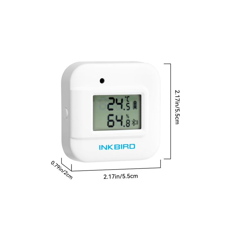 Inkbird Smart Thermometer Temperature and Humidity Monitor Hygrometer Indoor, Free APP for iOS and Android, IBS-TH2 Plus Version Supports External Temperature Probe and Digital Display With External Temperature Probe