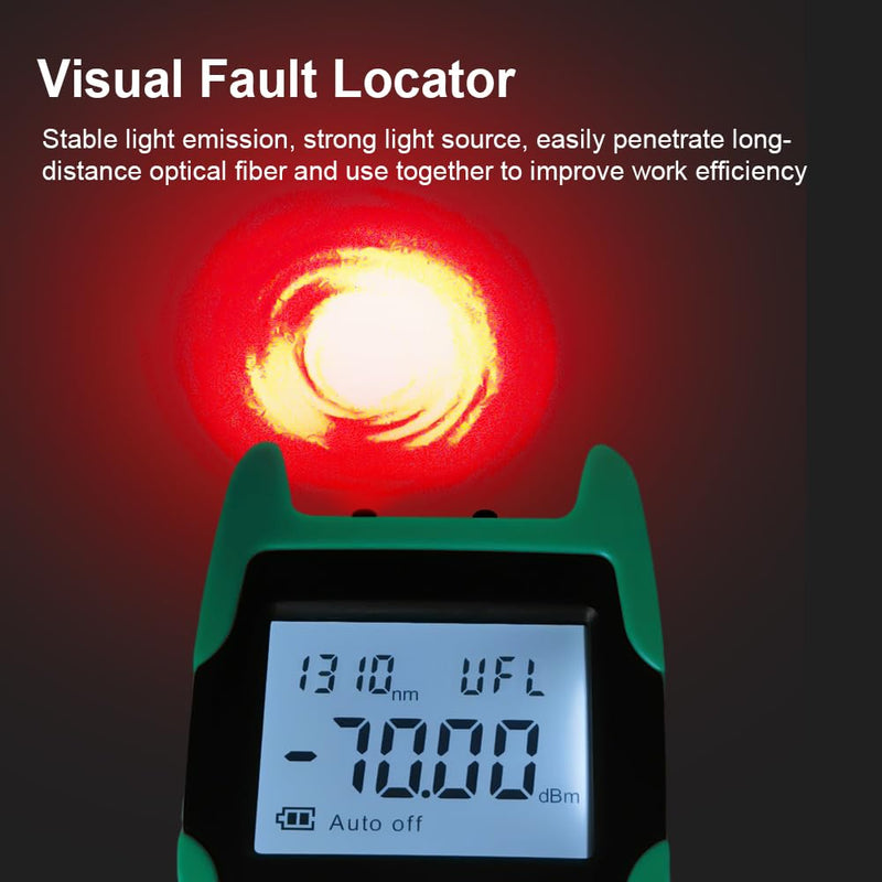 TM530 4-in-1 Fiber Optic Tester — Optical Power Meter -70~+10 dBm, 10km VFL Visual Fault Locator, RJ45 Cable Tester & LED Light, Rechargeable, FC/SC/ST Fiber Light Meter