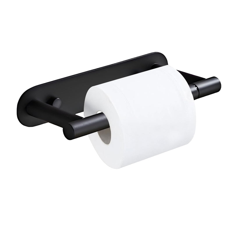 #304 Stainless Steel Toilet Paper Holder,Round Design,Matt Black Matt Black-one Piece One piece