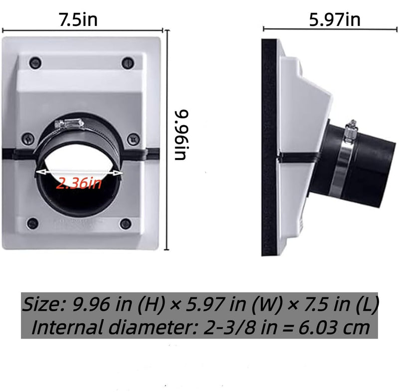 HVAC Wall Penetration and Line-Set Cover Kit, Separable AC Line Setting Wall Cover Plate Kit with Soft Gasket, Cover for Indoor and Outdoor Air Conditioner Systems (Grey, 2-3/8 in) Gray