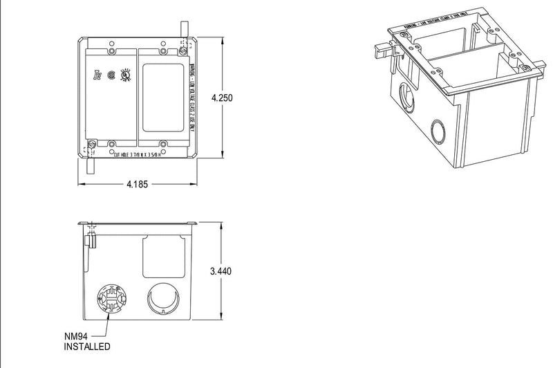 iMBAPrice IMBA-LVDR2-1 (2-Gang) Cut-in Combo Electrical Power and Low-Voltage/Old Work Box for Existing Construction, 1-Pack