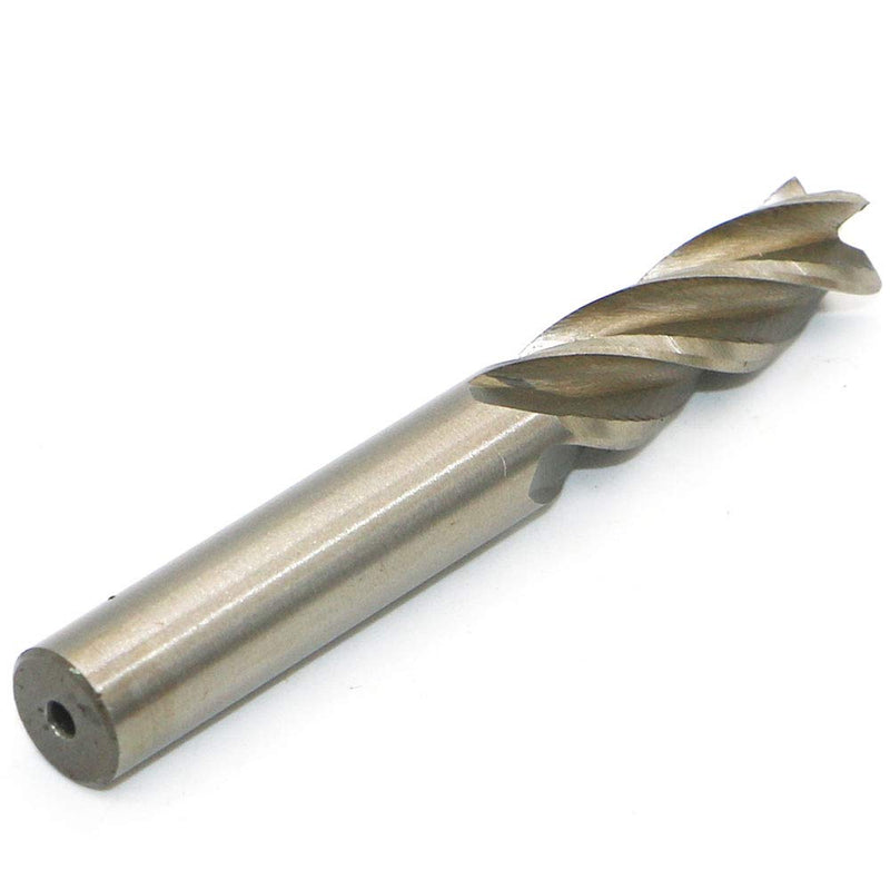 HSS End Mill 3/8" Cutting Dia 3/8" Shank 4 Flute, CNC End Mill Cutter for Wood, Aluminum, Steel, Titanium, Foam, Plastic 3/8 in