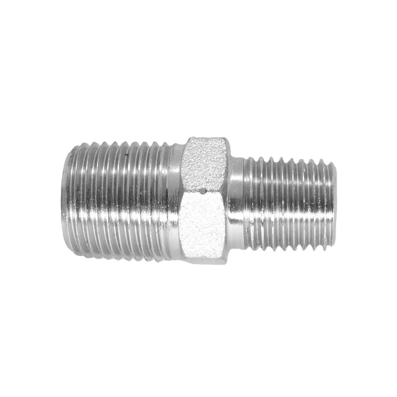 1 Piece 3/8" x 1/4" Male NPT Hex Nipple Plated Steel Hydraulic Fitting Adapter 3/8 NPT x 1/4 NPT