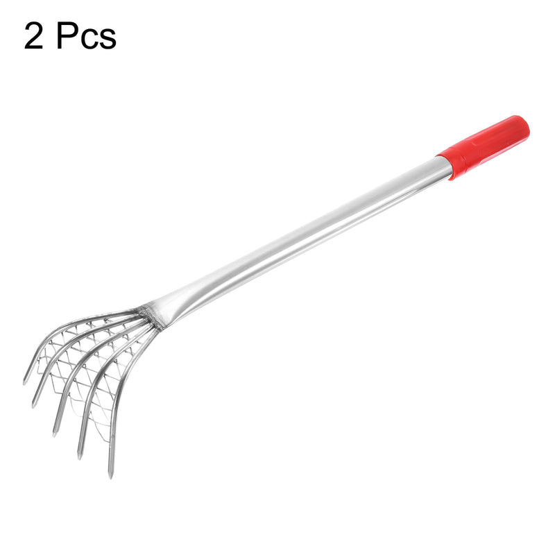 HARFINGTON 2pcs Clam Rake 20" Small Shells Clam Digger Soil Tiller Grass Rake with Ergonomic Handle for Seafood Digging Rake Gardening Cultivating Yard 20"