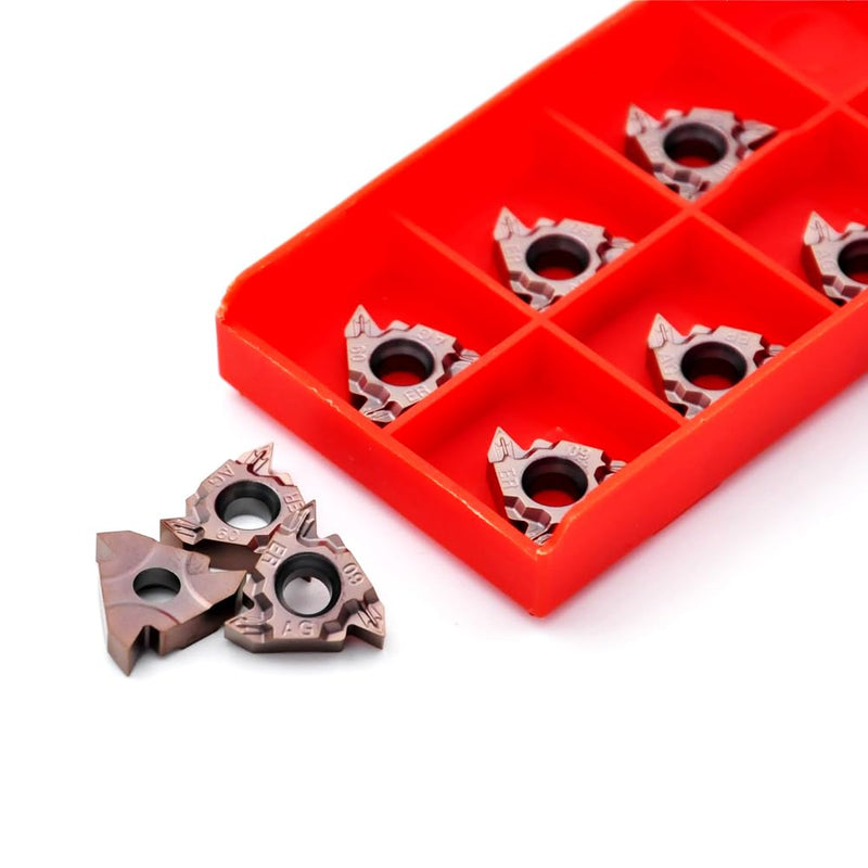 16ER/IR AG60 (Bronze) Carbide Inserts Laydown Threading 60 Degree External for Steel or Stainless Steel, 10pcs 16ER AG60
