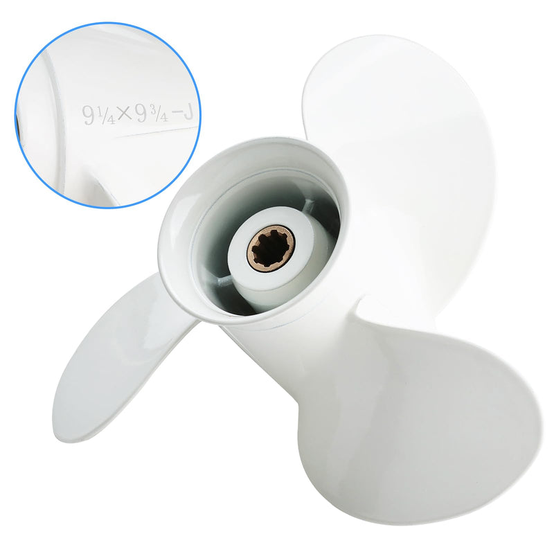 NovelBee Aluminum Outboard Propeller for Yamaha F8 F9.9 F15 F20 9.9HP 15HP | 9 1/4X9 3/4-J Propeller;9 1/4X10 Propeller;1/2-J 9 1/4X11-J Propeller;Boat Propeller;Outboard Motor Propeller;8 Spline;RH 9-1/4 x 9-3/4