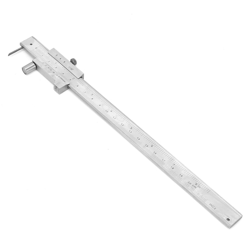 200mm Vernie Scribing Caliper, 8in Stainless Sheet Metal Scribe Tool, ±0.05mm Accuracy Parallel Cross Caliper Gauges, Metal Marking Tool with PU Leather Bag for Industry Marking