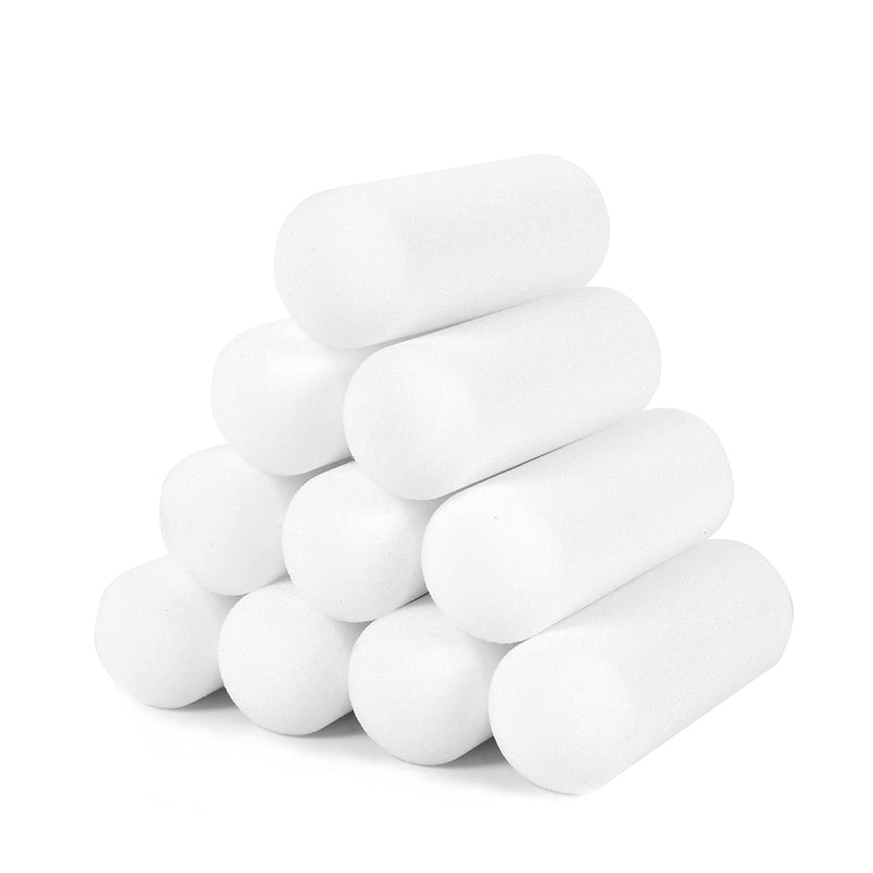 Mister Rui Foam Paint Roller, 10 Pack 4 Inch Small Paint Roller Covers, High Density Foam Paint Roller, Mini Rollers for Painting Walls, Cabinets, Cupboards, Doors 10 Pcs 4" Double-rounded