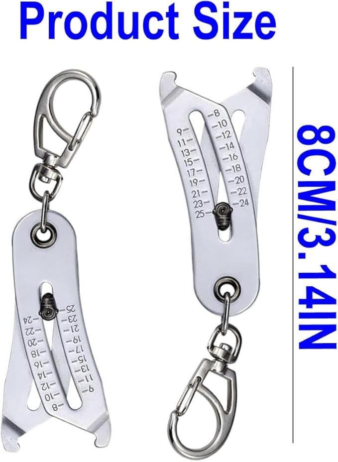 2PCS Portable Precision Thread Size Checker Keychain,Mini Bol Thead Size Finder Tool, Nut and Bolt identifier Thread Gauge Keychain for Automotive, Mechanical & DIY Use | Fast Accurate Measurement