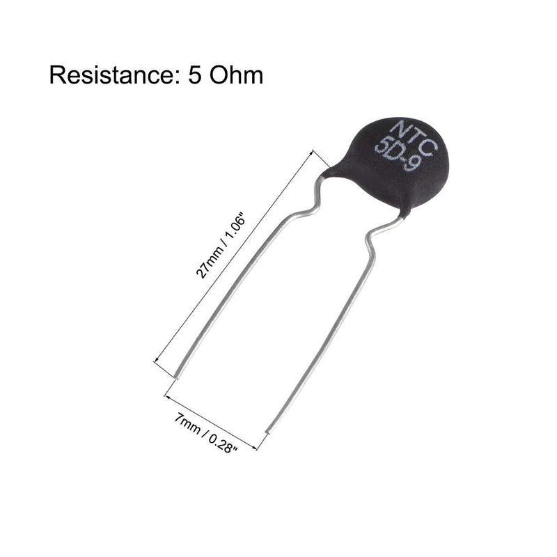 uxcell NTC Thermistor Resistors 5D-9 3A 5 Ohm Inrush Current Limiter Temperature Sensors Pack of 20