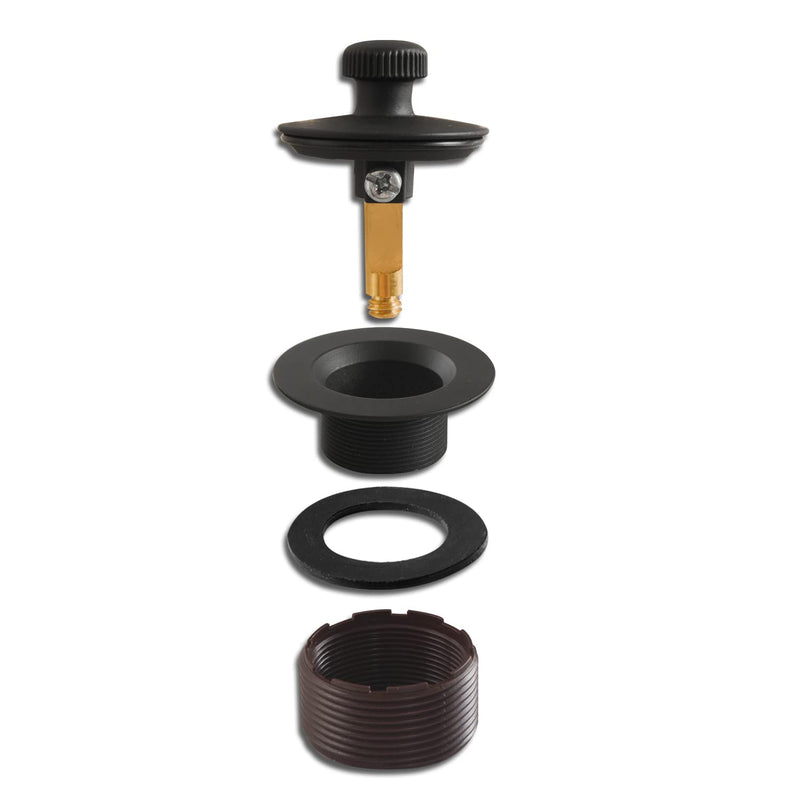 Lift and Turn Bathtub Drain Trim Kit,Two Hole Overflow Plate with Two Matching Screws, Easy to Install, Matte Black