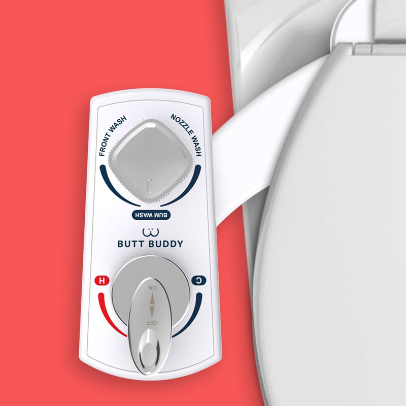 BUTT BUDDY Spa - Bidet Toilet Seat Attachment & Fresh Water Sprayer (Cool & Warm Temperature Control | Easy Setup, Universal Fit, Non-Electric | Dual-Nozzle Cleaning, Adjustable Pressure, Female Wash) 1